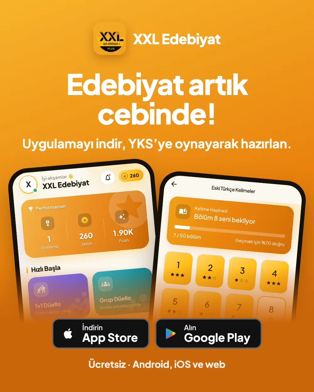 Edebiyat artık cebinde! Uygulamayı indir, YKS’ye oynayarak hazırlan.